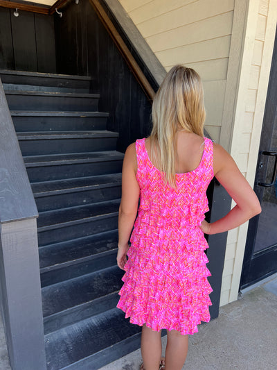 Chevron Pink Cha Cha Dress