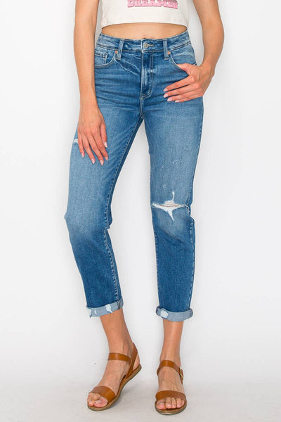 HIGH RISE TAPERED LEG JEANS: 3 (25)