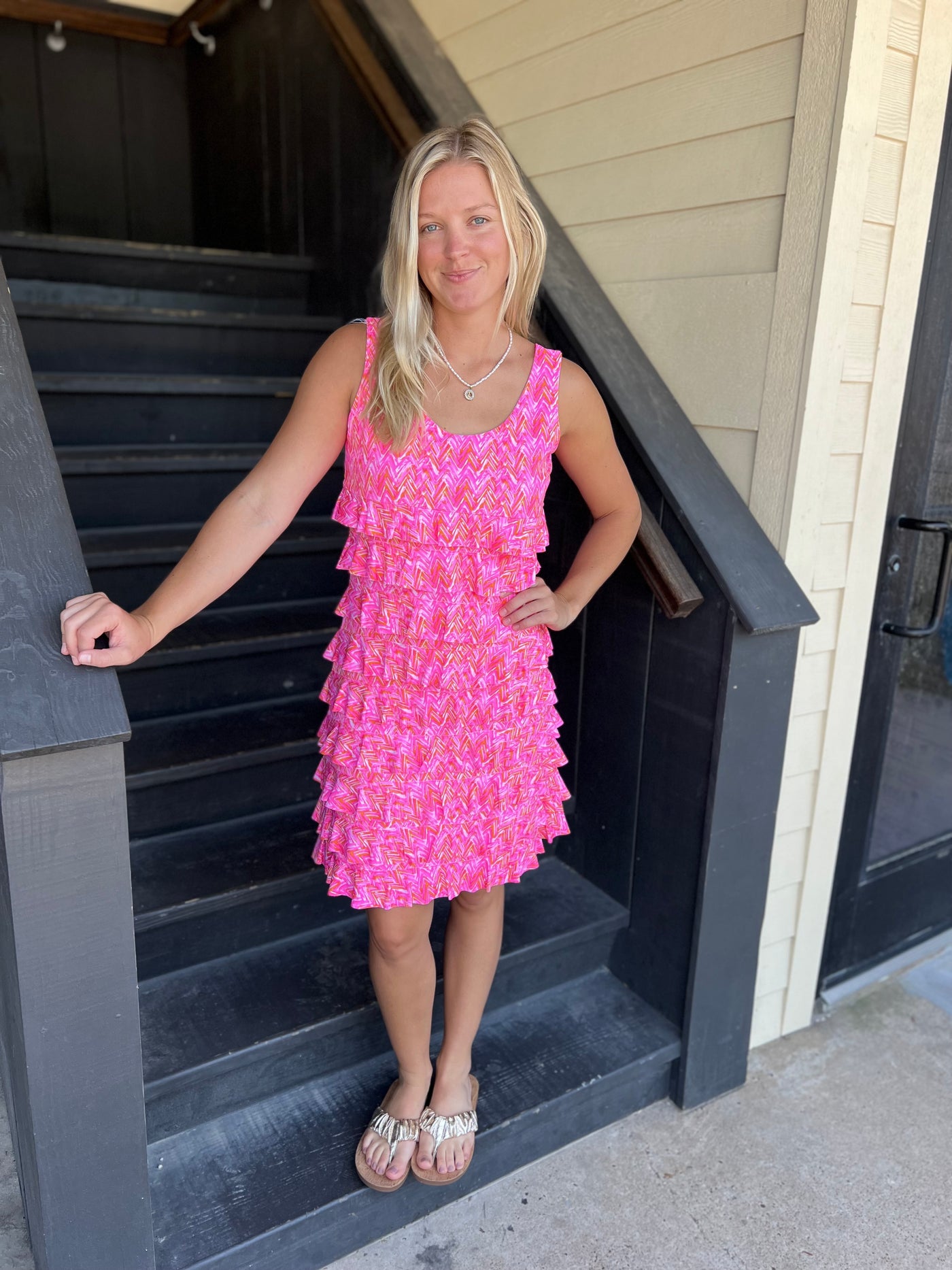 Chevron Pink Cha Cha Dress