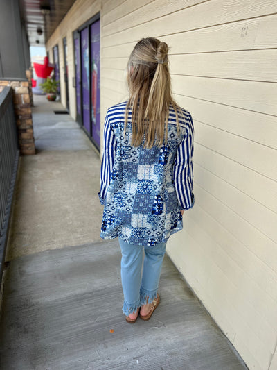 Clear Light Denim Fringed Jean