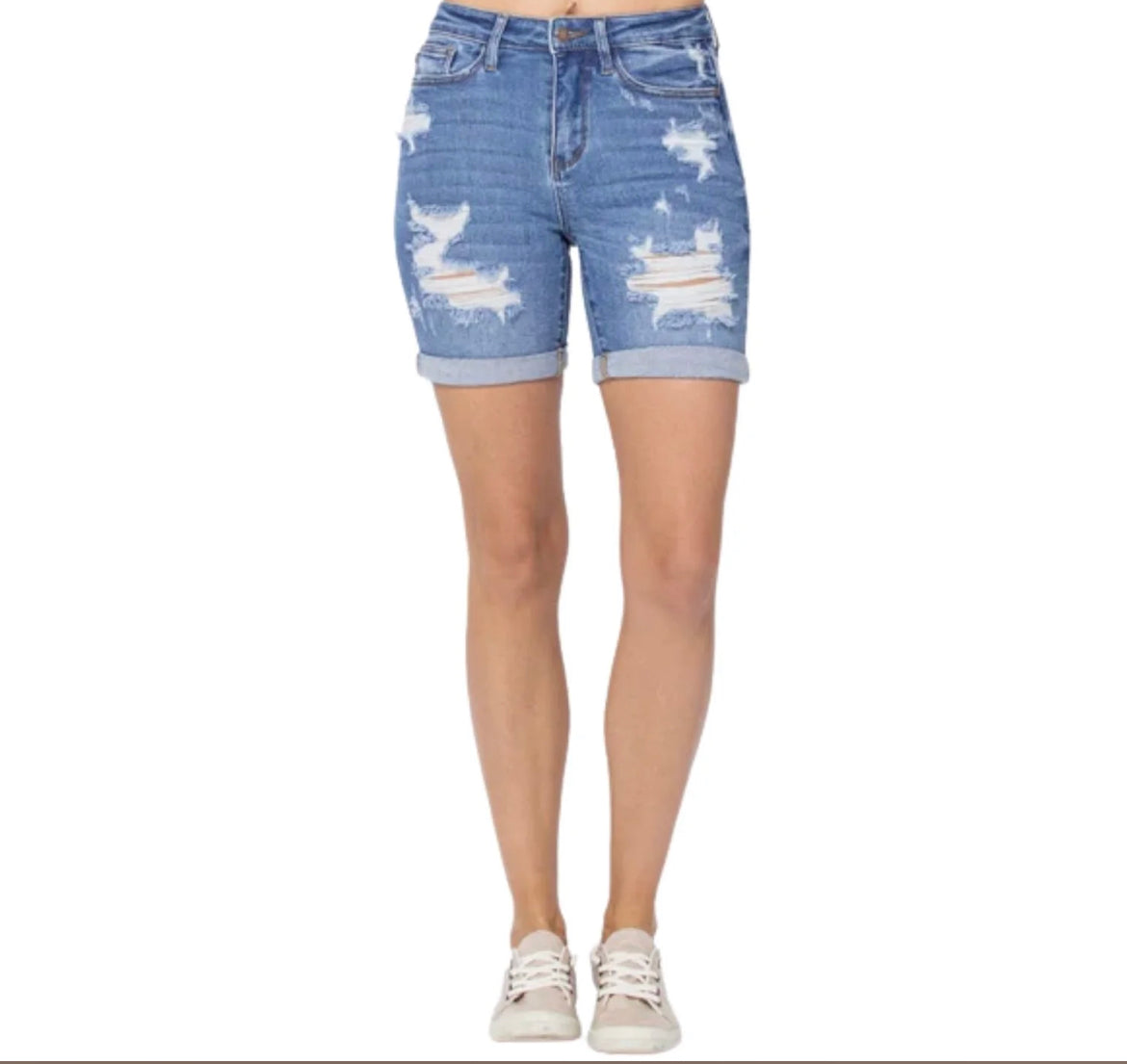 Judy Blue Light Wash Distressed Shorts