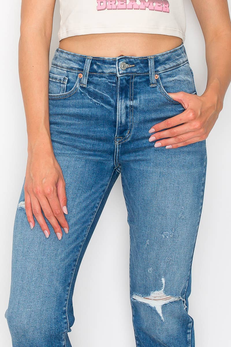 HIGH RISE TAPERED LEG JEANS: 3 (25)
